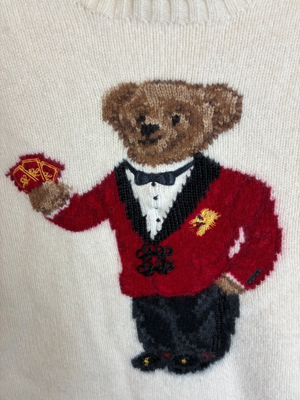 Polo Ralph Lauren Lunar New Year Polo Bear Crewneck Sweater in Cream Medium Rare - Picture 8 of 15